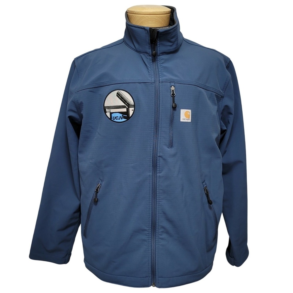 Carhartt Crowley Softshell Jacket Mens XL Blue Full Zip Work Coat 102233 UCJV